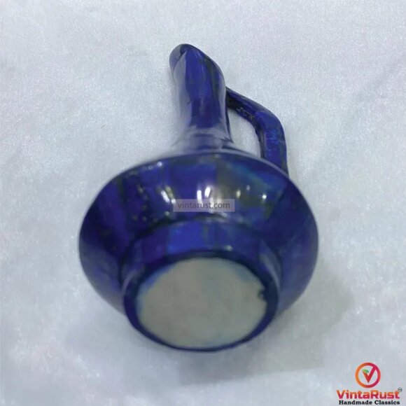 Real Lapis Lazuli Handcrafted Vase: Handmade Gemstone Jug, Luxury Home Decor Gif - Picture 3 of 6